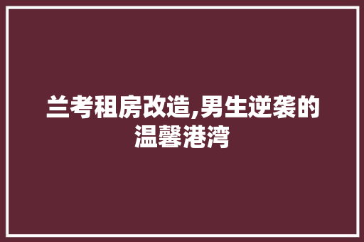 兰考租房改造,男生逆袭的温馨港湾