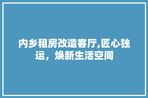 内乡租房改造客厅,匠心独运，焕新生活空间