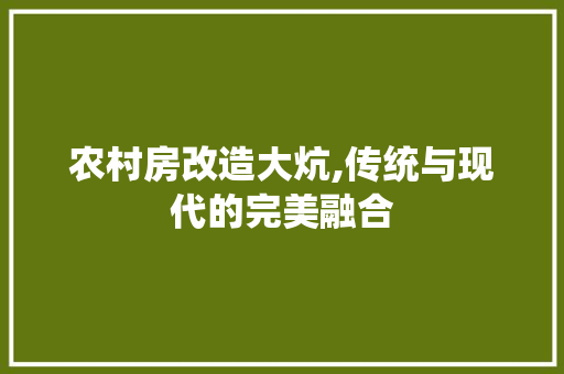 农村房改造大炕,传统与现代的完美融合
