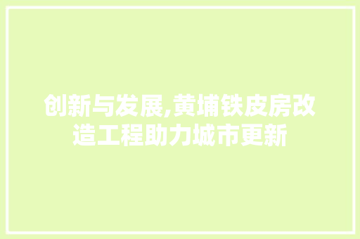 创新与发展,黄埔铁皮房改造工程助力城市更新