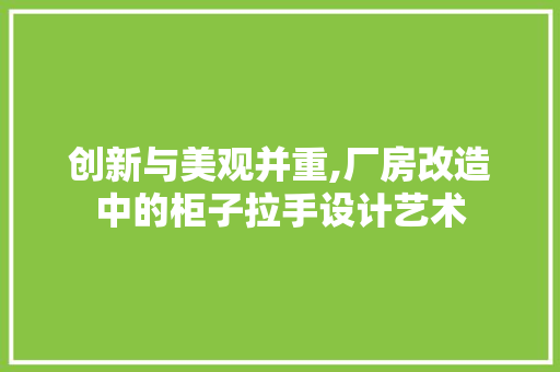 创新与美观并重,厂房改造中的柜子拉手设计艺术
