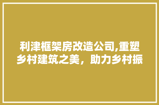 利津框架房改造公司,重塑乡村建筑之美，助力乡村振兴