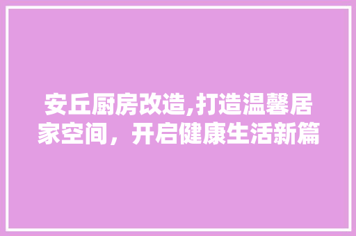 安丘厨房改造,打造温馨居家空间，开启健康生活新篇章