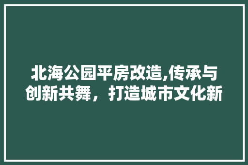 北海公园平房改造,传承与创新共舞，打造城市文化新地标