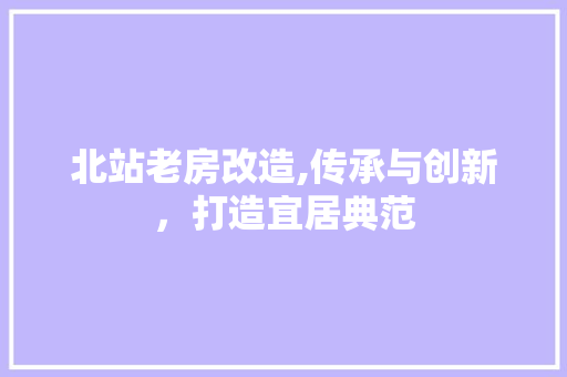 北站老房改造,传承与创新，打造宜居典范