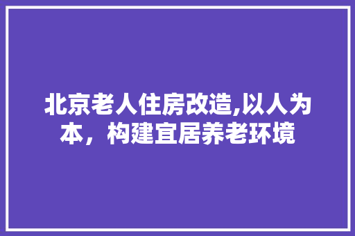 北京老人住房改造,以人为本，构建宜居养老环境