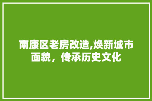 南康区老房改造,焕新城市面貌，传承历史文化