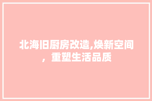 北海旧厨房改造,焕新空间，重塑生活品质