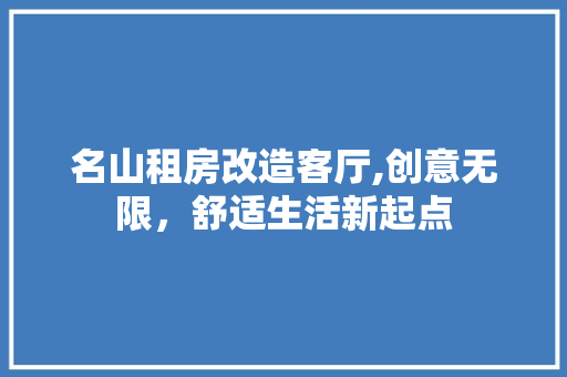 名山租房改造客厅,创意无限，舒适生活新起点