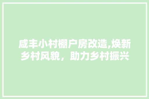 咸丰小村棚户房改造,焕新乡村风貌，助力乡村振兴