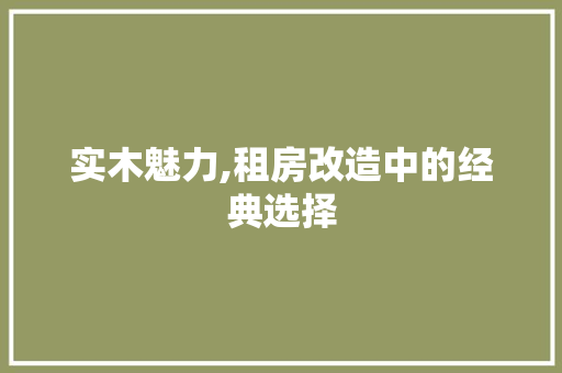 实木魅力,租房改造中的经典选择