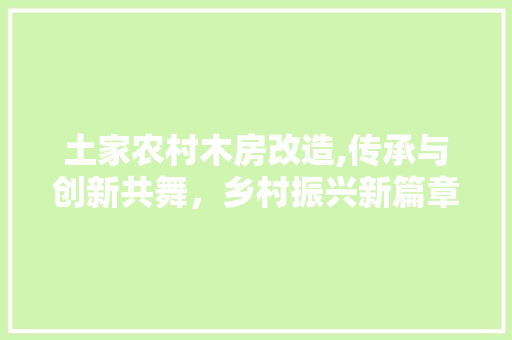土家农村木房改造,传承与创新共舞，乡村振兴新篇章