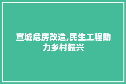 宣城危房改造,民生工程助力乡村振兴