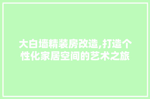 大白墙精装房改造,打造个性化家居空间的艺术之旅