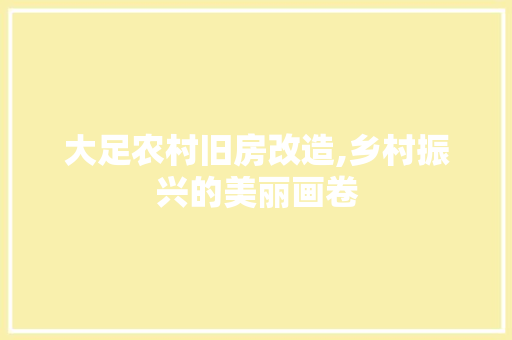 大足农村旧房改造,乡村振兴的美丽画卷