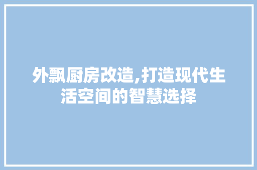 外飘厨房改造,打造现代生活空间的智慧选择