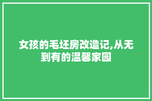 女孩的毛坯房改造记,从无到有的温馨家园
