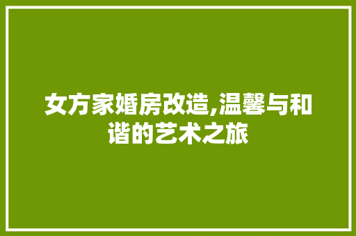 女方家婚房改造,温馨与和谐的艺术之旅