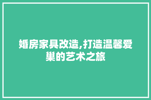 婚房家具改造,打造温馨爱巢的艺术之旅