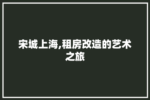 宋城上海,租房改造的艺术之旅