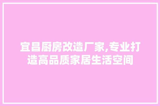宜昌厨房改造厂家,专业打造高品质家居生活空间