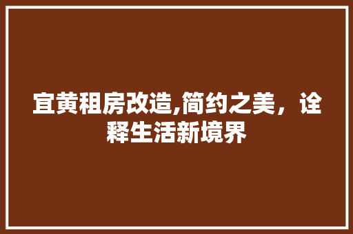宜黄租房改造,简约之美，诠释生活新境界
