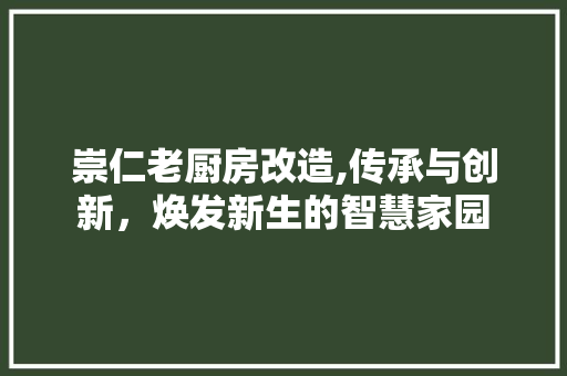 崇仁老厨房改造,传承与创新，焕发新生的智慧家园