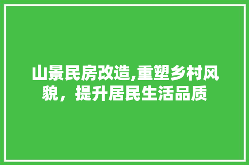 山景民房改造,重塑乡村风貌，提升居民生活品质