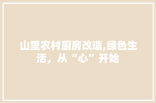 山里农村厨房改造,绿色生活，从“心”开始