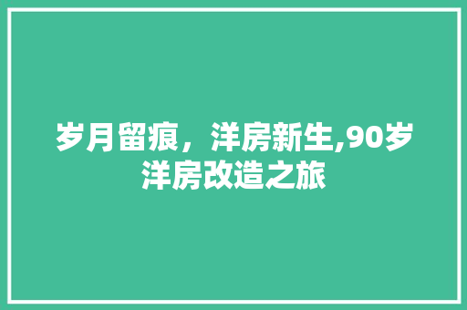 岁月留痕，洋房新生,90岁洋房改造之旅