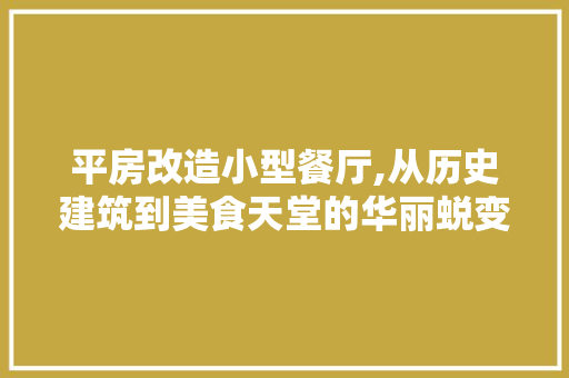 平房改造小型餐厅,从历史建筑到美食天堂的华丽蜕变