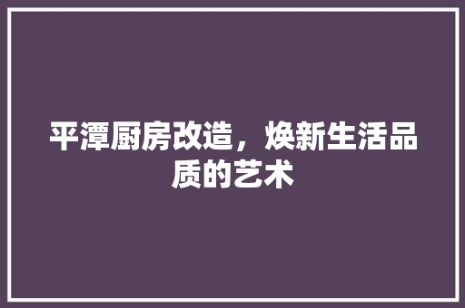 平潭厨房改造，焕新生活品质的艺术