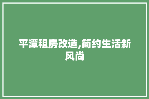 平潭租房改造,简约生活新风尚