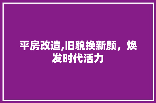 平房改造,旧貌换新颜，焕发时代活力