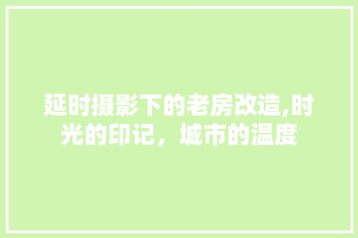 延时摄影下的老房改造,时光的印记，城市的温度