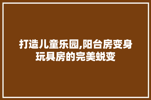 打造儿童乐园,阳台房变身玩具房的完美蜕变