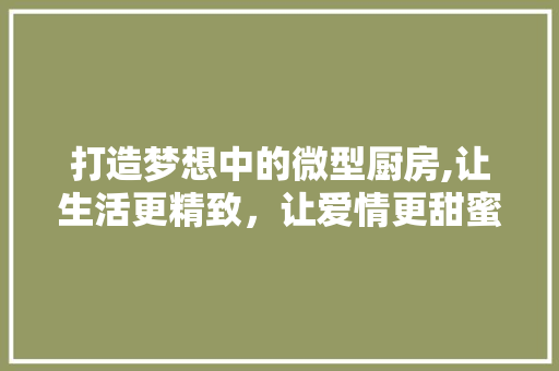 打造梦想中的微型厨房,让生活更精致，让爱情更甜蜜