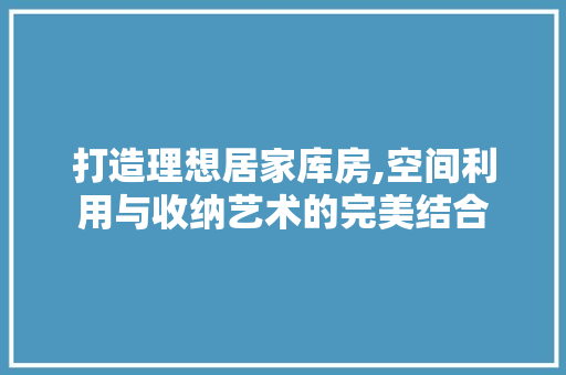 打造理想居家库房,空间利用与收纳艺术的完美结合