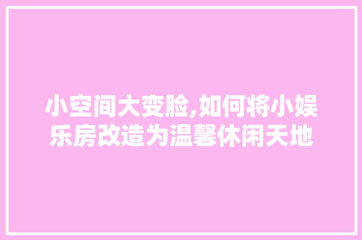 小空间大变脸,如何将小娱乐房改造为温馨休闲天地
