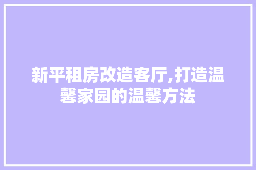 新平租房改造客厅,打造温馨家园的温馨方法