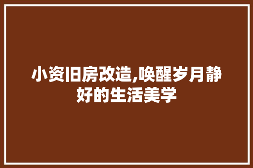 小资旧房改造,唤醒岁月静好的生活美学