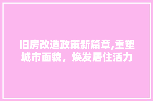 旧房改造政策新篇章,重塑城市面貌，焕发居住活力