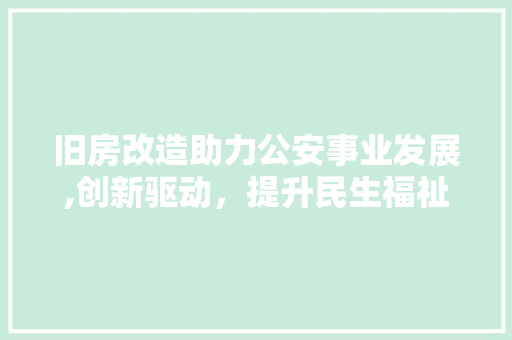 旧房改造助力公安事业发展,创新驱动，提升民生福祉