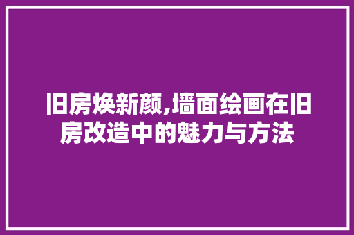 旧房焕新颜,墙面绘画在旧房改造中的魅力与方法
