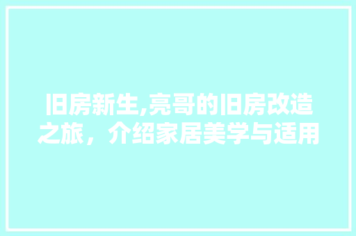 旧房新生,亮哥的旧房改造之旅，介绍家居美学与适用主义完美融合之路