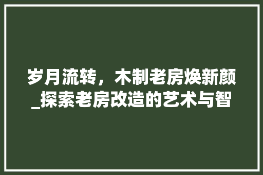 岁月流转，木制老房焕新颜_探索老房改造的艺术与智慧