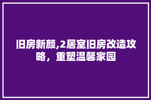 旧房新颜,2居室旧房改造攻略，重塑温馨家园