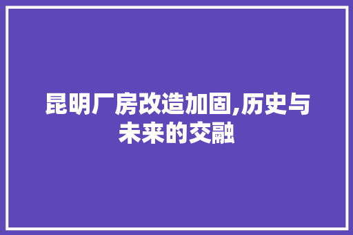 昆明厂房改造加固,历史与未来的交融