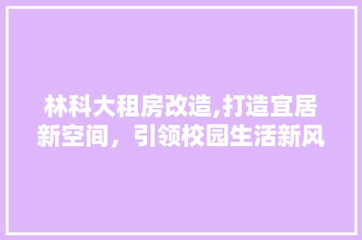 林科大租房改造,打造宜居新空间，引领校园生活新风尚