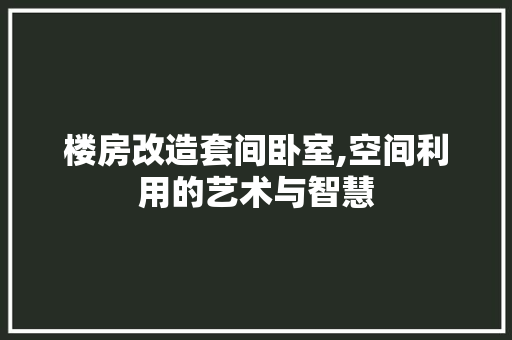 楼房改造套间卧室,空间利用的艺术与智慧